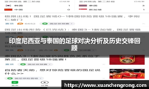 JN体育：印度尼西亚与泰国的足球对决分析及历史交锋回顾